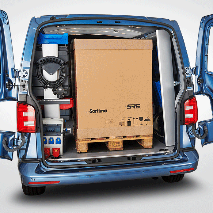 Étagère relevable et modulable FR5 pour l'aménagement de véhicule utilitaire des artisans et fourgon et fourgonnette des entreprises par Espace V.U Sarl station Sortimo by Gruau aménageur de camion et camionnette en atelier mobile à Bordeaux en Gironde 33, Charente 16, Charente-Maritime 17, Dordogne 24 et Lot-et-Garonne 47.