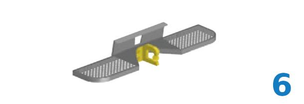 Marchepied arriere fixe de ferrure d'attelage avec partie centrale relevable pour véhicule utilitaire, équipement de fourgon par Espace V.U sarl, station Sortimo by gruau à Bordeaux en Gironde.