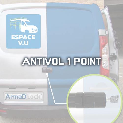 Serrure antieffraction 1 point pour véhicule utilitaire, antivol pour la protection des portes arrière et de la porte latérale de la fourgonnette et du fourgon professionnel. Sécurisation du chargement du camion et de la camionnette d’un artisan plombier, électricien, chauffagiste, climaticien, menuisier, cuisiniste, peintre, plaquiste, frigoriste, poseur, installateur, dépanneur et technicien SAV d’une entreprise, d’une PME, d’un grand compte ou d’une collectivité locale par Espace V.U Sarl station Sortimo by Gruau. Aménageur, créateur, transformateur et équipementier de fourgon et fourgonnette utilitaire professionnelle en atelier mobile, véhicule de maintenance, véhicule d’intervention, transformation de VUL à Bordeaux en Gironde 33, Dordogne 24, Charente 16, Charente-Maritime 17 et Lot-et-Garonne 47. Vente directe usine pas chère dans toute la France.
