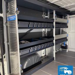 Aménagement pour un jumper L2H2 utilitaire professionnel pour un artisan menuisier en Gironde.